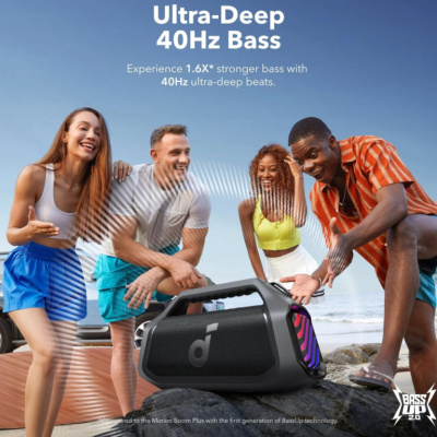 Anker Soundcore Boom 2 Plus - Hordozható Bluetooth Hangszóró - Fekete