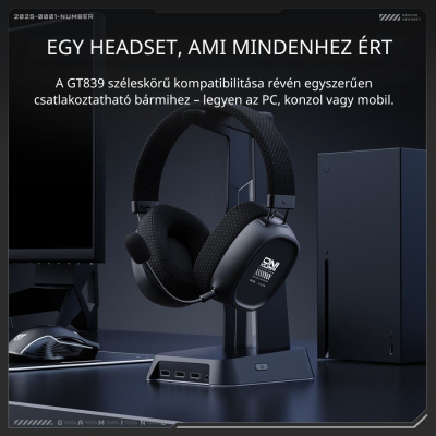 Onikuma GT839 Tri-Mode Vezeték Nélküli Gamer Headset