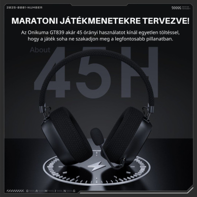 Onikuma GT839 Tri-Mode Vezeték Nélküli Gamer Headset