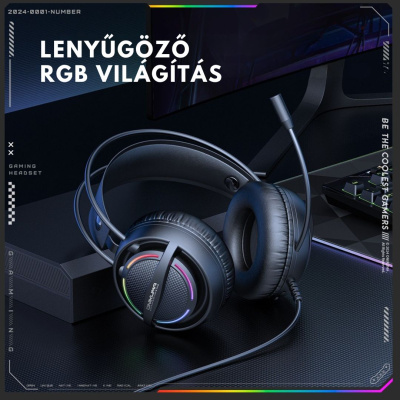 Onikuma X88 Vezetékes Gamer Fejhallgató RGB világítással - Fekete