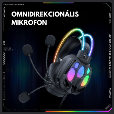 Onikuma X89 Vezetékes Gamer Fejhallgató RGB világítással