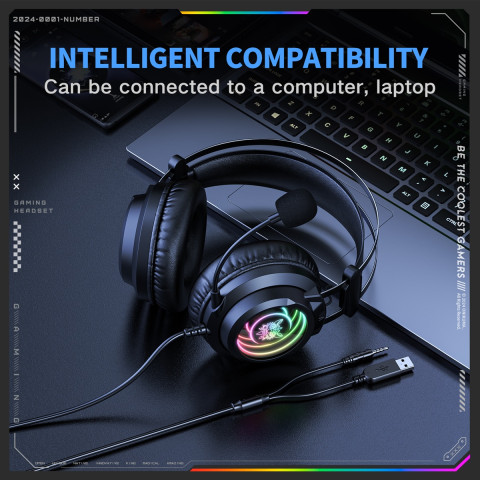 Onikuma X80 Vezetékes Gamer Fejhallgató RGB világítással