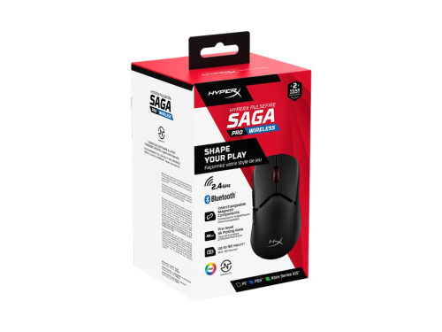 HYPERX Pulsefire Saga Pro - Vezeték Nélküli Gamer Egér - Fekete