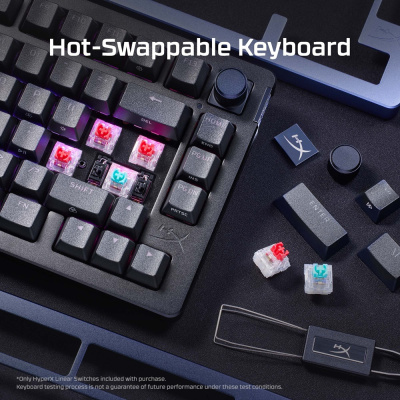 HYPERX Alloy Rise 75 - Red Switch - Mechanikus Gamer Billentyűzet - Angol Kiosztás!
