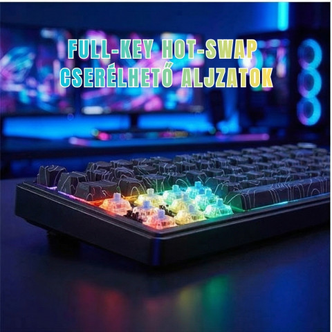 AULA F75 Vezeték Nélküli Mechanikus Gamer Billentyűzet