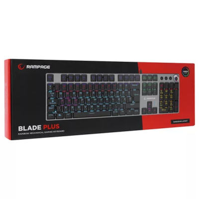 Rampage KB-R28 BLADE PLUS - Blue Switch - Mechanikus Gamer Billentyűzet (Magyar Kiosztás)