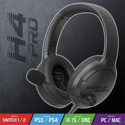 Spirit of Gamer PRO-H4 Black - Gamer Headset - Fekete