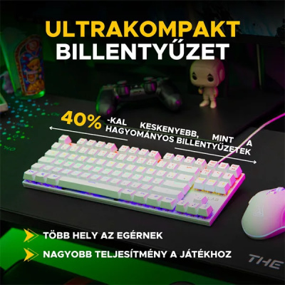 The G-Lab 2 in 1 COMBO HYDROGEN W/HU - Gamer Billentyűzet + Egér - Fehér
