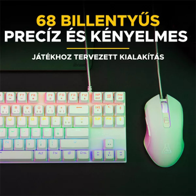 The G-Lab 2 in 1 COMBO HYDROGEN W/HU - Gamer Billentyűzet + Egér - Fehér