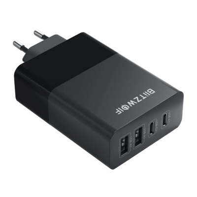 BlitzWolf BW-S29 USB + USB-C Gyorstöltő Hálózati Adapter 120W - Fekete
