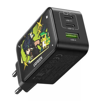 Ugreen CD244 Genshin Impact USB + USB-C GaN Gyorstöltő Hálózati Adapter 65W