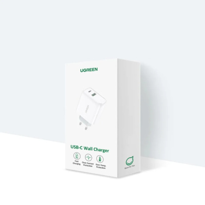 UGREEN CD170 USB + USB-C Gyorstöltő Hálózati Adapter 36W - Fehér