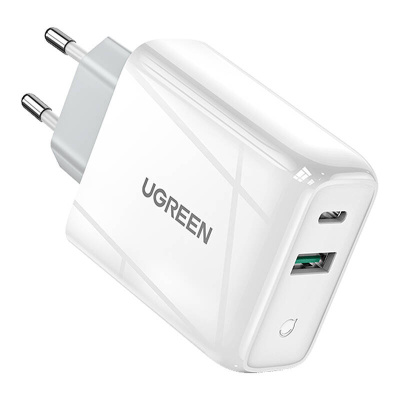 UGREEN CD170 USB + USB-C Gyorstöltő Hálózati Adapter 36W - Fehér