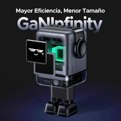 UGREEN Nexode RG USB + USB-C GaN Gyorstöltő Hálózati Adapter 100W - Fekete