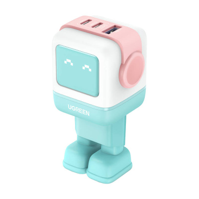 UGREEN Nexode RG USB + USB-C Gyorstöltő Hálózati Adapter 65W - Pink-Kék