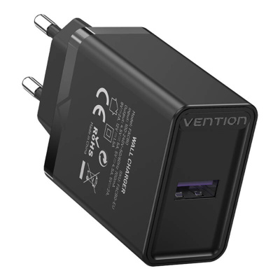 Vention FACB0-EU USB Gyorstöltő Hálózati Adapter 22.5W - Fekete