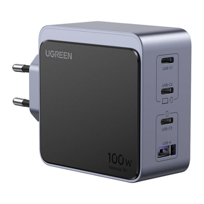 UGREEN Nexode Air USB + USB-C Gyorstöltő Hálózati Adapter 100W - Szürke