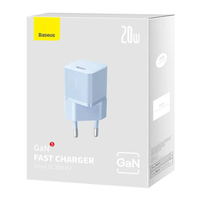 Baseus GaN5 Gyorstöltő Hálózati Adapter 20W - Kék