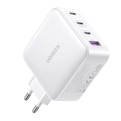 UGREEN Nexode 15337 USB + USB-C GaN Gyorstöltő Hálózati Adapter 100W - Fehér