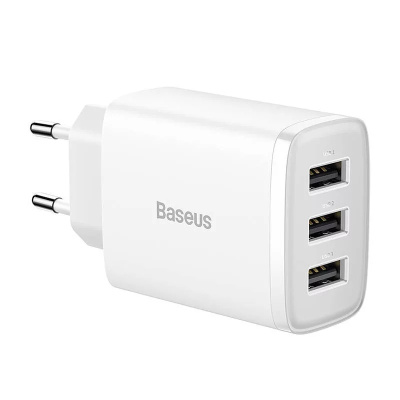 Baseus USB Gyorstöltő Hálózati Adapter 17W - Fehér