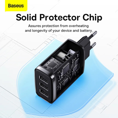 Baseus USB Gyorstöltő Hálózati Adapter 17W - Fekete