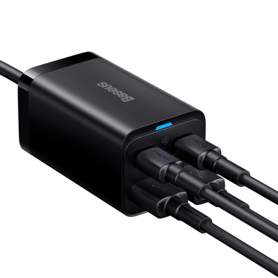 Baseus GaN3 Pro USB + USB-C Gyorstöltő Hálózati Adapter 65W - Fekete