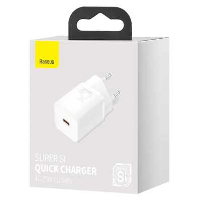 Baseus Super Si 1C Gyorstöltő Hálózati Adapter 25W - Fehér