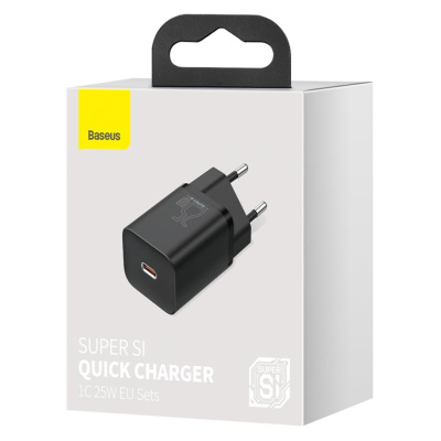 Baseus Super Si 1C Gyorstöltő Hálózati Adapter 25W - Fekete