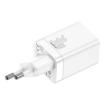 Baseus Super Si Pro USB + USB-C Gyorstöltő Hálózati Adapter 30W - Fehér