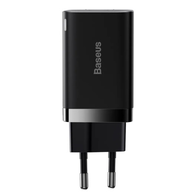 Baseus Super Si Pro USB + USB-C Gyorstöltő Hálózati Adapter 30W - Fekete