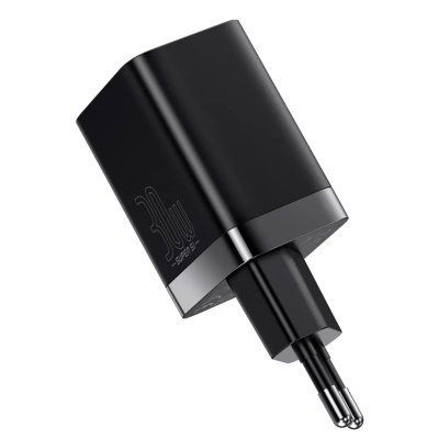 Baseus Super Si Pro USB + USB-C Gyorstöltő Hálózati Adapter 30W - Fekete