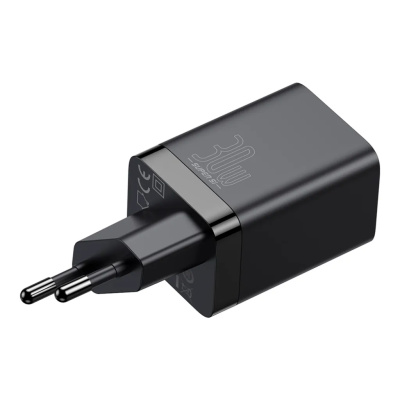 Baseus Super Si Pro USB + USB-C Gyorstöltő Hálózati Adapter 30W - Fekete