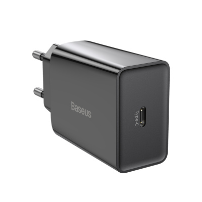 Baseus Speed Mini USB-C Gyorstöltő Hálózati Adapter 20W - Fekete