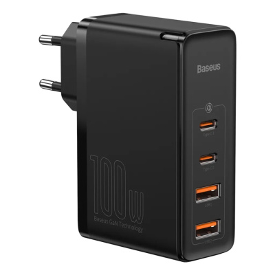 Baseus GaN2 Pro USB + USB-C Gyorstöltő Hálózati Adapter 100W - Fekete