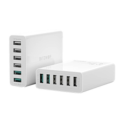 Blitzwolf BW-S15 6x USB Gyorstöltő Hálóati Adapter 60W - Fehér
