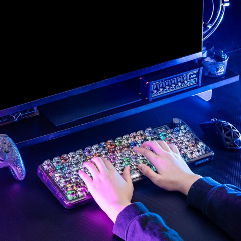 AULA NB98 Vezeték Nélküli Mechanikus Gamer Billentyűzet - Átlátszó