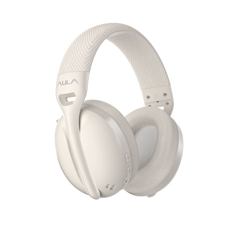 AULA S6 Tri-Mode Vezeték Nélküli Gamer Headset - Bézs