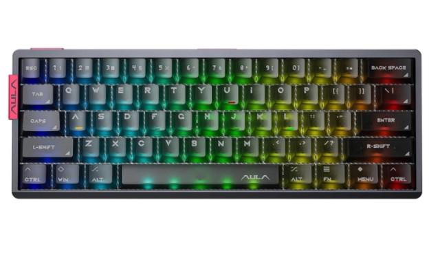 AULA AG60 PRO eSport Magnetic Switch Mechanikus Gamer Billentyűzet - Fekete-Átlátszó