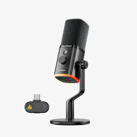 MAONO PD100W Vezeték Nélküli Streamer Mikrofon RGB