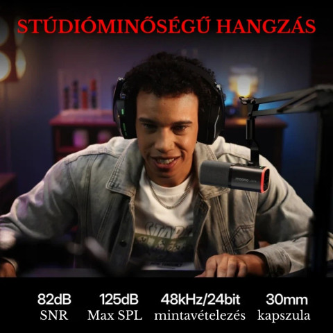 MAONO PD100W Vezeték Nélküli Streamer Mikrofon RGB