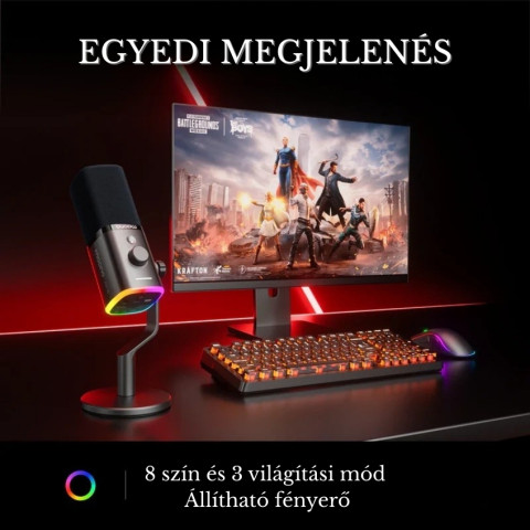 MAONO PD100W Vezeték Nélküli Streamer Mikrofon RGB