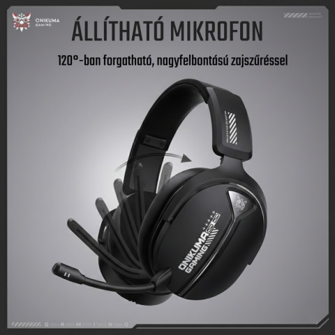 Onikuma GT887 4-Mode Vezeték Nélküli Gamer Headset - Fekete