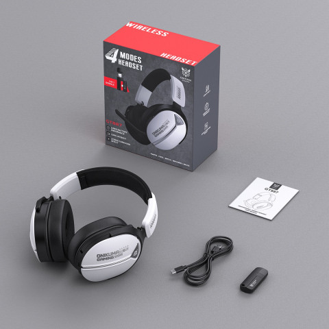 Onikuma GT887 4-Mode Vezeték Nélküli Gamer Headset - Fehér