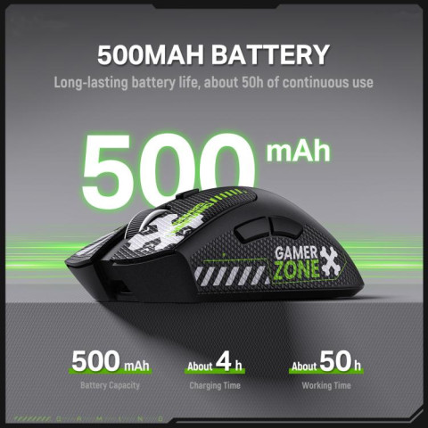 Onikuma DM01 Tri-Mode Vezeték Nélküli Gamer Egér - Fekete