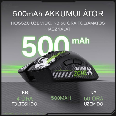 Onikuma DM01 Tri-Mode Vezeték Nélküli Gamer Egér - Fekete