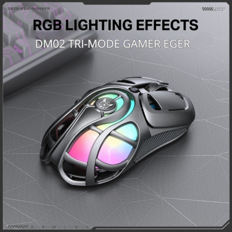 Onikuma DM02 Tri-Mode Vezeték Nélküli Gamer Egér - Szürke