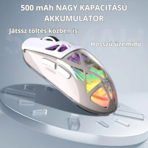 Onikuma CW930 Tri-Mode Vezeték Nélküli Gamer Egér - Fehér