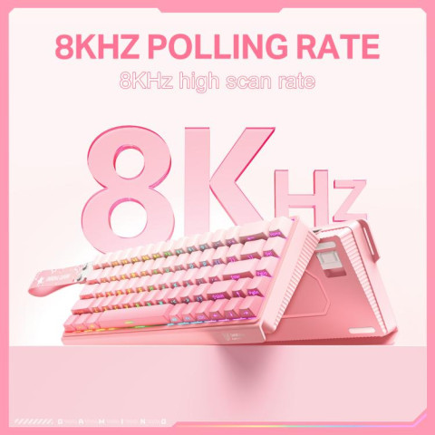 Onikuma G69 Magnetic Switch Gamer Billentyűzet - Pink