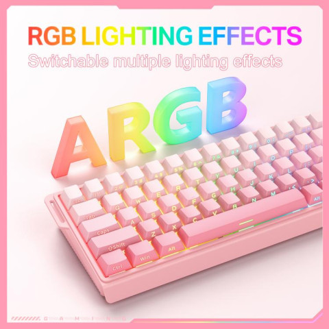 Onikuma G69 Magnetic Switch Gamer Billentyűzet - Pink