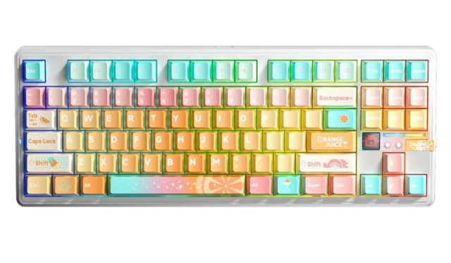 AULA F87 PRO V2 Vezeték Nélküli Mechanikus Gamer Billentyűzet - Tropical Edition